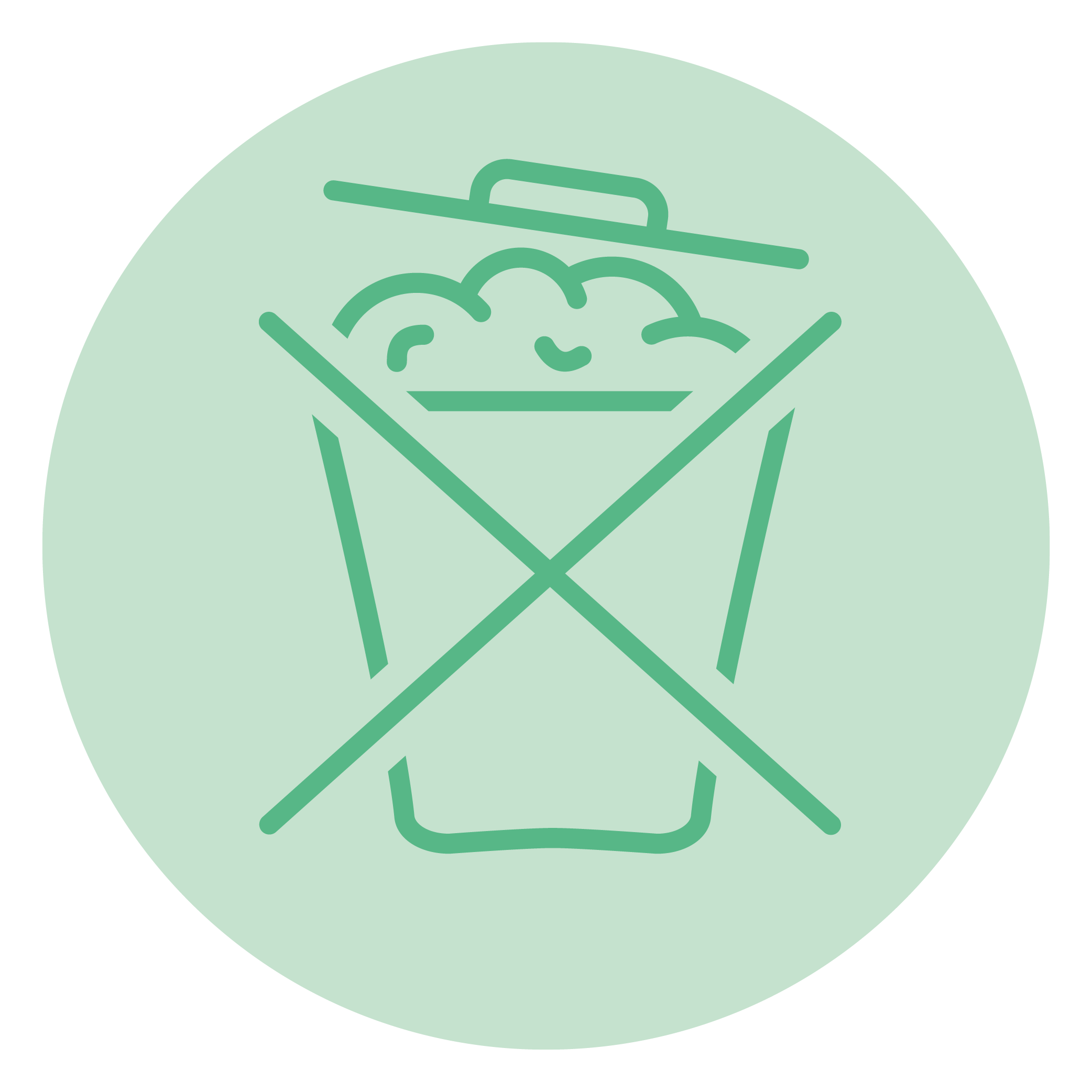 Illustrative icon of less waste