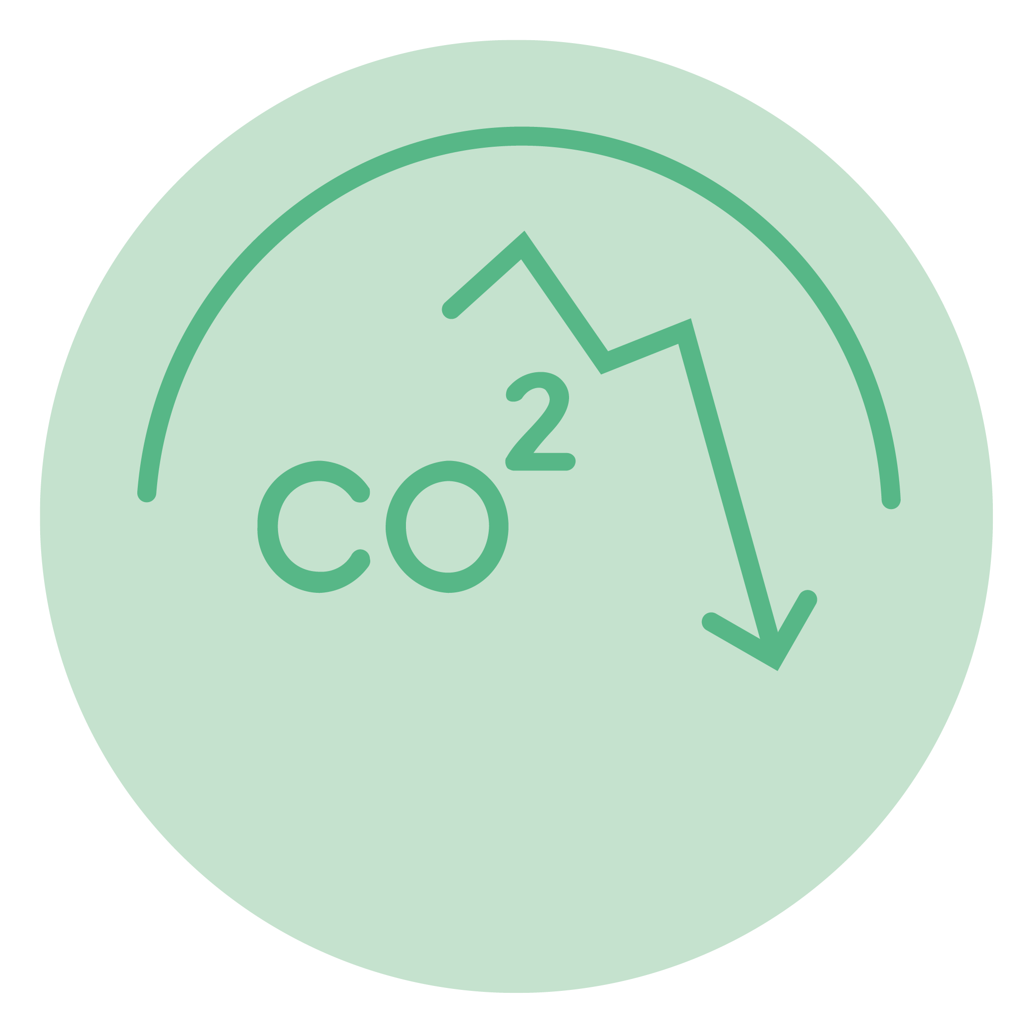 Illustrative icon of reduced co2