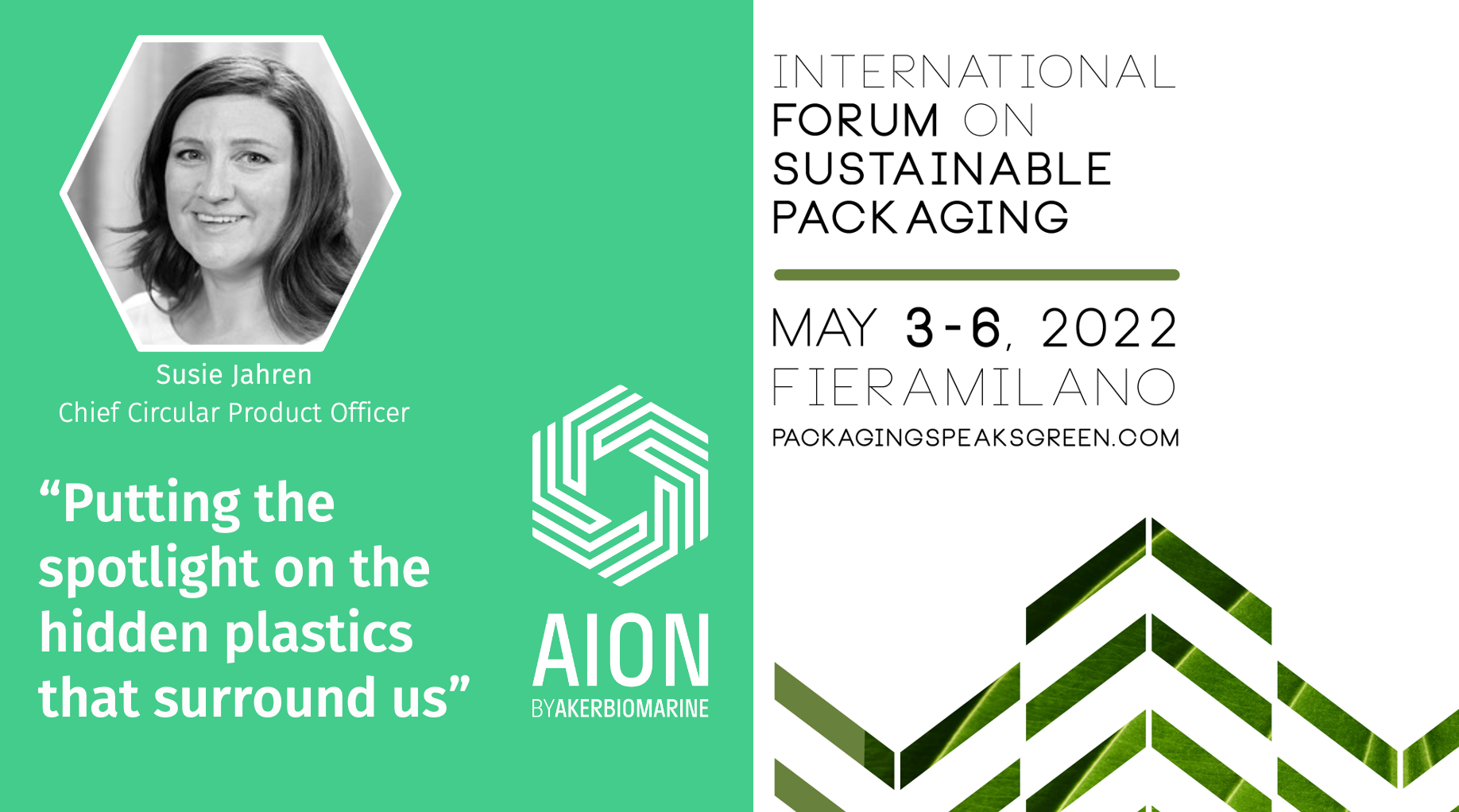 Susie Jahren, Chief Circular Product Officer at AION, will speak at Green Plast 2022 conference